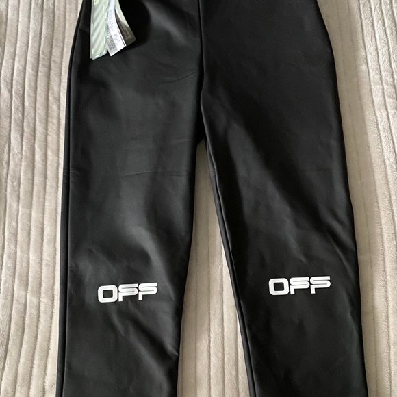 OFF-WHITE Leather Style Leggings BNWT - Size 40 - Picture 3 of 7